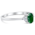 thumbnail image 3 of Art Deco Oval Engagement Ring Green Emerald CZ 925 Sterling Silver Size 5, 3 of 7
