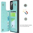 thumbnail image 4 of Galaxy Note 20 Wallet Case with RFID Blocking Card Holder,Premium PU Leather Double Magnetic Buttons Stand Flip Wrist Lanyard Strap Back Cover for Samsung Galaxy Note 20 5G 6.7 Inch,Green, 4 of 14