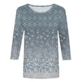thumbnail image 4 of Pompotops Mode T-shirt Décontracté à Manches 3/4 Col Rond Confortable pour Femmes en Solde, 4 of 5
