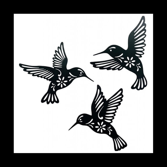 ckepdyeh 3 Pieces Metal Bird Wall Cutout Iron Bird Sculpture Waterproof Wall Hanging Figurines Home Decor