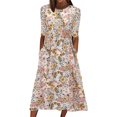 thumbnail image 1 of Ketyyh-chn99 Robes pour Femmes Grande Taille Robe d'Été Robes pour Femmes à Manches Longues Robe Longue Confortable Blanc,2TG, 1 of 5