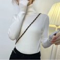 thumbnail image 4 of Camisa básica de cuello alto, manga larga interior, combinable, otoño e invierno, nueva, jersey de punto ajustado, 4 of 5