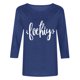 thumbnail image 4 of Mujeres Tres Cuartos de Manga Tops Día de la Mujer Impreso Cuello Redondo Blusa Suelta, Suéter de Manga Casual 3/4 para el Uso de Primavera Y Verano, 4 of 5
