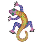 2 Pc Wrought Iron Gecko Wall Hanging Outdoor Statues Decorative Home Craft Decoration Pendant for Artistic Animal