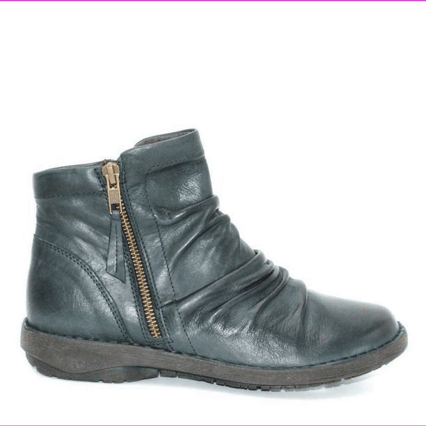 grey ruched ankle boots
