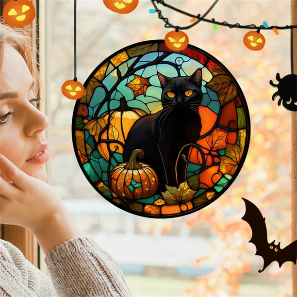 Película para privacidad de ventanas, películas para ventanas, adhesivos para ventanas, pegatinas para ventanas de Halloween, pegatinas estáticas de PVC para vidrio, sin adhesivo, extraíbles, para dec