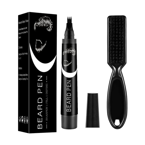 Beard Filler Pencil for Men Waterproof Sweat Proof Natural Looking Facial Hair Enhancer for Mustache and Shape - BK2