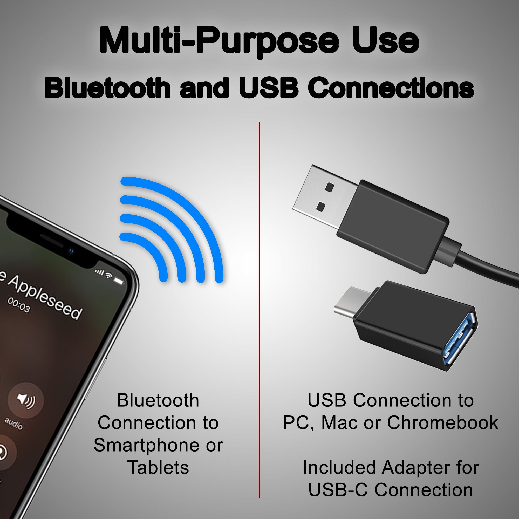 Cyber Acoustics USB & Bluetooth Speaker Bar (CA-2890BT) – USB Powered Speaker with Speakerphone for PC and Bluetooth to Simultaneously Connect to Smartphones, Clamps to Monitor, Convenient Controls