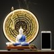 thumbnail image 5 of Houlu Blue Buddha Statue and Circle LED Table Lamp, Ceramic Buddha Statue for Home Décor, 5 of 5
