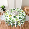 thumbnail image 5 of St. Patricks Day Tablecloth 70X70 Inch Round Green Watercolor Shamrock Table Cloth Dust-Proof Wrinkle Resistant Rustic Spring Table Covers for Holiday Party Dining, 5 of 6