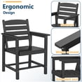 thumbnail image 6 of FOOWIN 7-Piece Patio Dining Set, HDPE All-Weather Outdoor Furniture with 6 Chairs and 1 Table, Grey, 6 of 11