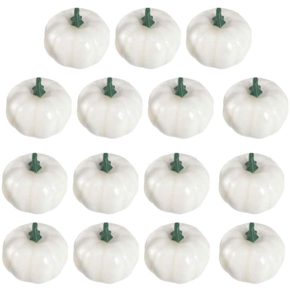 White Artificial Pumpkins Realistic Artificial Fall Party Table Fireplace Decor Wreath Craft Halloween Pumpkins Thanksgiving Centerpieces Decor 15pcs
