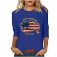 thumbnail image 2 of Women's Printed 3/4 Sleeve Tunic Top, Casual Round Neck Pullover Blouse, Breathable USA 250th Anniversary Summer Fashion Shirt, Plus Size S-4XL, Soft Jersey Fabric, 2 of 7