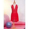 thumbnail image 3 of CHICTRY Kids Girls Lyrical Ballet Dance Dress Ice Skating Leotard Rhinestone Modern Contemporary Dancewear Red 10, 3 of 7