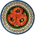 thumbnail image 2 of Polish Pottery 7½-inch Dessert Plate (Poppy Passion Theme) Signature UNIKAT Hand Painted in Boleslawiec, Poland + Certificate of Authenticity, 2 of 6