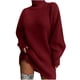 thumbnail image 1 of Suéter de cuello alto suelto de punto de color sólido de manga larga informal de moda para mujer Fridja  hjk311, 1 of 5