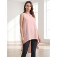thumbnail image 2 of DARING DIVA Women's High Low Sleeveless Crewneck Asymmetrical Blouse XL Pink, 2 of 8