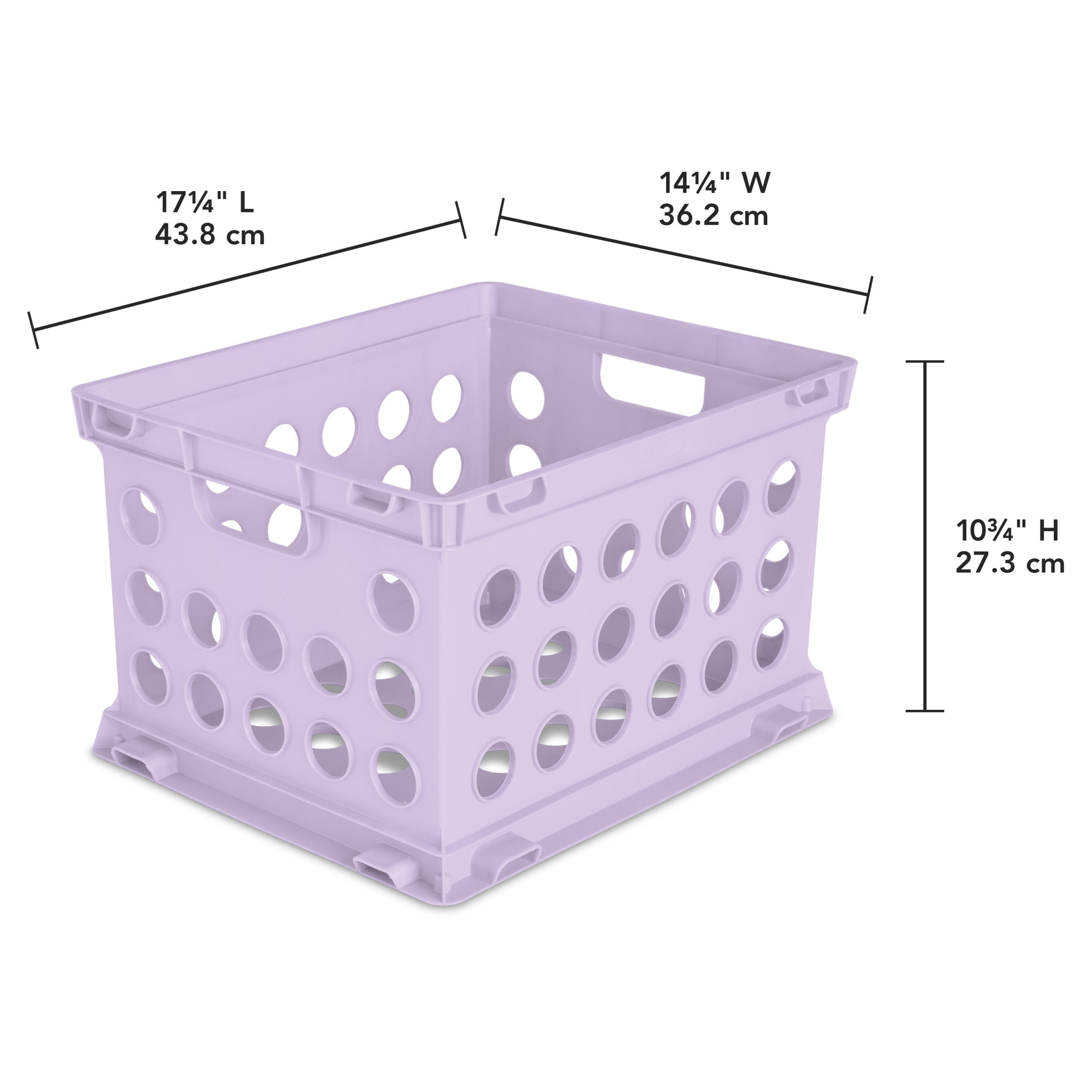 Sterilite File Crate, Versatile Plastic Storage Bin with Through Handles, Fits Letter & Legal-sized Hanging Files, Stackable, Lavender
