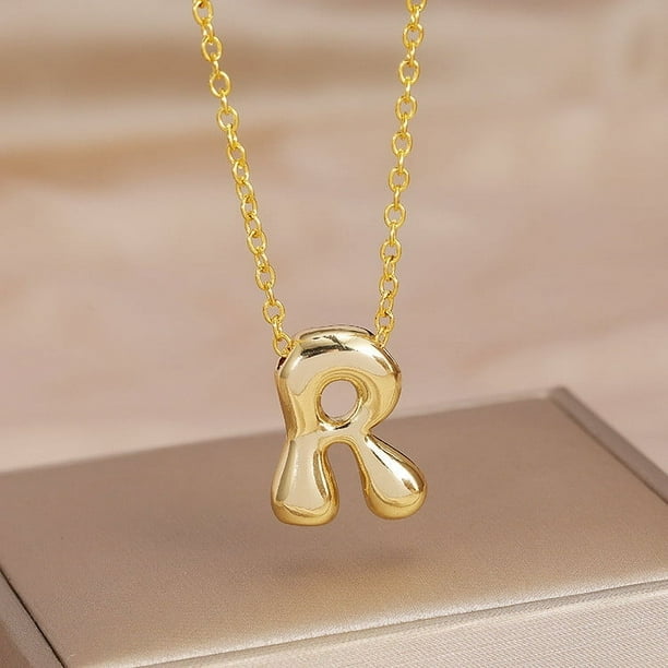 TUTUnaumb Bubble Letter Necklace Gold, Gold Balloon Initial Letter R  Necklace for Women, 18K Gold Plated Dainty Personalized Puffy Name  Personalized Jewelry Gold Necklaces For Her Mom Necklace - Walmart Business  Supplies
