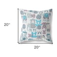 thumbnail image 4 of 20" X 20" Beige And Blue Paisley Zippered Suede Throw Pillow, 4 of 5