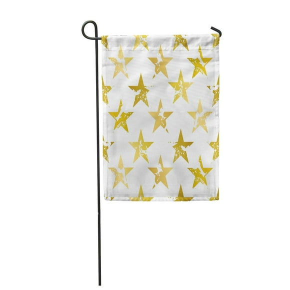 POGLIP Colored in White and Yellow Gold Colors Shabby Middle Garden Flag Decorative Flag House Banner 28x40 inch