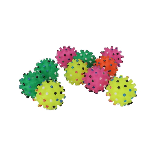 Juguete de bolas chirriantes para perros, 10 unidades de bolas chirriantes para perros, bolas para masticar chirriantes para mascotas, juguetes para limpiar los dientes, bolas de valor inmejorable