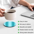 thumbnail image 4 of Teal Ombre Coasters Set of 4, Modern Abstract Art Farmhouse Gradient Absorbent Coasters for Drinks, Coaster for Bar Office Dining Coffee Table Accessories Decor, Non Slip Round Desk Coaster, 4 of 9