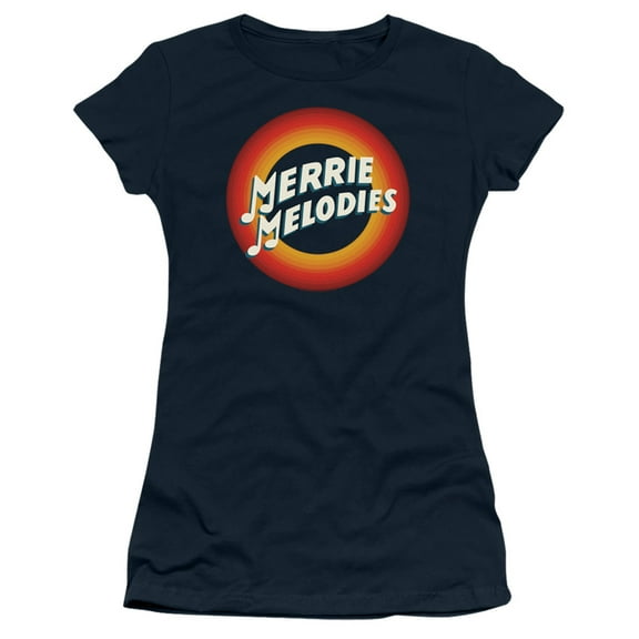 Looney Tunes Merrie Logo S/S Junior Women's T-Shirt Sheer Navy