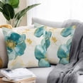 thumbnail image 2 of Abstract Floral Outdoor Pillow Covers Pack of 2 White Green Flower Gold Line Retro Petals Waterproof Throw Pillow Covers Decorative Cushion Cases for Patio Garden Tent Balcony Couch 20x20 inch, 2 of 8