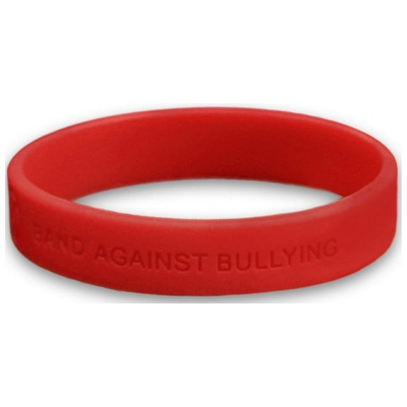 Bulk Anti Bullying Child Sized Red Silicone Bracelets (25 Bracelets)