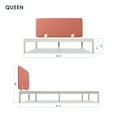 thumbnail image 5 of Mellow Kert Metal Platform Bed with Fabric Headboard and Rounded Legs, Sunset Coral, Queen, 5 of 9
