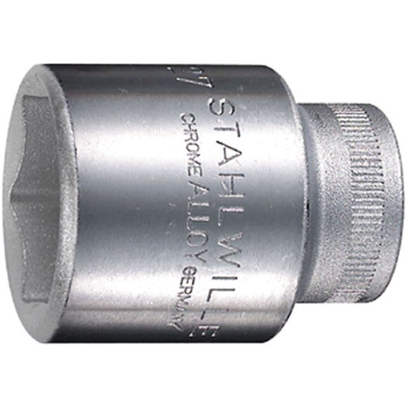 Stahlwille 3030027 52 Douilles Taille 27mm Hexagone comme-Drive 1/2 (12.5mm) Entraînement Carré 45mm Longueur Paroi Fine pour Espaces Serrés en Acier Haute Performance & Chromé Fabriqué en Allemagne