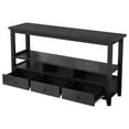 thumbnail image 2 of Vintage Console Table with 3 Drawers and Open Shelves, Wooden Console Table Coffee Table for Living Room Entry Bedroom, Black, 2 of 9