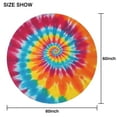 thumbnail image 6 of Colorful Rainbow Tie Dye Spiral Pattern Round Tablecloth 60"x60",Wrinkle Wipeable Table Cloth for Kitchen Dining Room Picnic Patio Party, 6 of 6