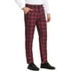 thumbnail image 4 of Pantalones de negocios de cuadros ligeros para hombre Inspire Chic, corte regular, frente plano, 32 negro y rojo, 4 of 7