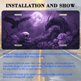 thumbnail image 3 of 1 Pcs 2D Flat License Plate Covers & Frames, A Raven a Dragon and a Skull For Decorative Front, Waterproof For Decoration Aluminum License Plate Covers & Frames Cover For Men Women, 12" X 6", 3 of 6
