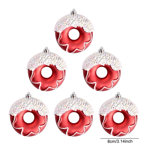 Decoraciones de Navidad Al Aire Libre 6Pcs Ornamentos de Árbol de Navidad Pintados a Mano, Colgantes de Helado de Caña de Caramelo para Suministros de Fiesta Al Aire Libre de Interior