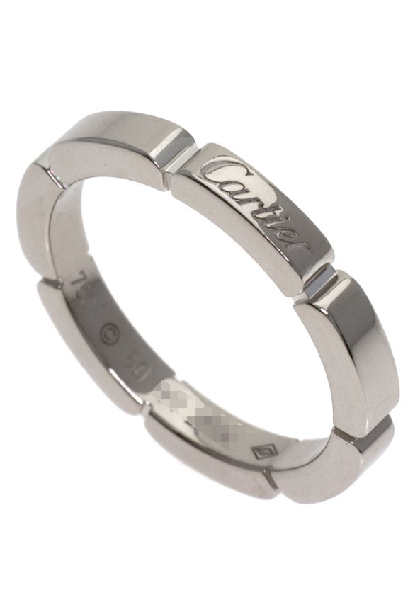 Pre-Owned Cartier Maillon Panthre #50 Ring, 18K White Gold, Women's.