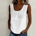 thumbnail image 5 of Elegant Embroidered Linen Tank Tops for Women Loose U Neck Sleeveless Summer Business Casual Shirts Dressy Blouses, 5 of 6