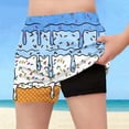 thumbnail image 2 of Crunowin Boys Summer Shorts Ice Cream Print Elastic Waist Lightweight Beach Shorts Blue Size 9, 2 of 6