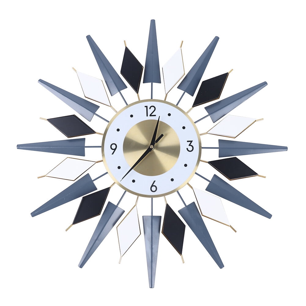 60x60cm Starburst Shape Metal Wall Clock Mid Century Modern Europe Style Decor, For Homes Hotels Bars Cafes
