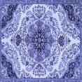thumbnail image 1 of Ahgly Company Machine Washable Indoor Square Medallion Blue Traditional Area Rugs, 5' Square, 1 of 4