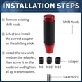 thumbnail image 4 of Cylinder Shift Knob, 13cm Universal for Automatic and Manual Vehicle Gear Shifter Knob with 3 Adapter Aluminum Alloy Red, 1 Set, 4 of 7