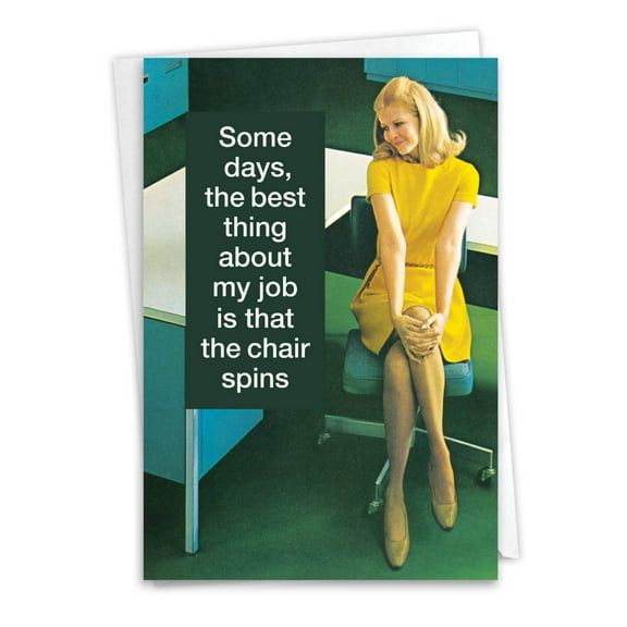 1 Funny Admin Professionals Day Card with Envelope - Swivel Chair C4306APG