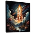 thumbnail image 2 of Designart "Rhythmic Rocketship II" Rocketship Floater Framed Canvas Print, 2 of 7