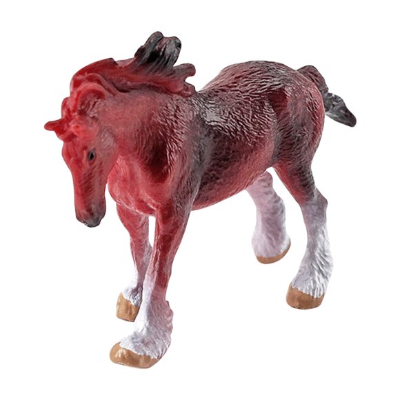 E Clydesdale Horse Animal Model Figure Miniature Horse Toy Collectible Figurine Zoo Animal Decoration For Kids 2.4 Inch Size 0.02 Lbs