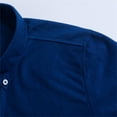 thumbnail image 5 of Blczomt Long Sleeve Mens Shirts Trendy Blue Solid Corduroy Collared Casual Button Down Shirts Xl, 5 of 9
