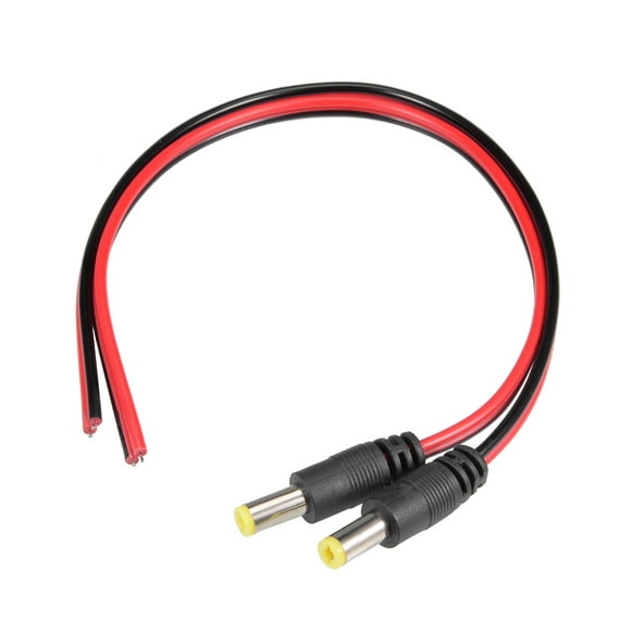 Unique Bargains 2Pcs DC Power Pigtail Cable Male Connectors for CCTV Camera Adapter 2.1mmx5.5 mm