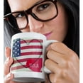 thumbnail image 2 of 3drose, Heart Love Usa Flag Art Patriotic 4th of July, 11oz Mug, 2 of 6