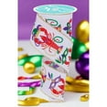 thumbnail image 5 of 2.5" Mardi Gras Crawfish Ribbon: White (10 Yards), 5 of 5